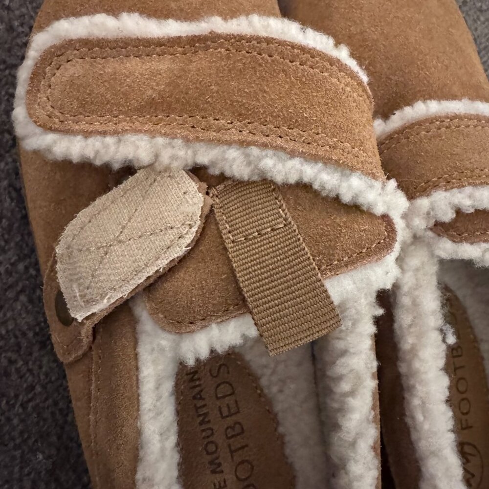 White Mountain Suede Shearling Lined Footbed Clogs Women’s 6 New In Box - Picture 7 of 11